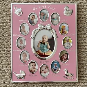 My first year pink frame for baby girl